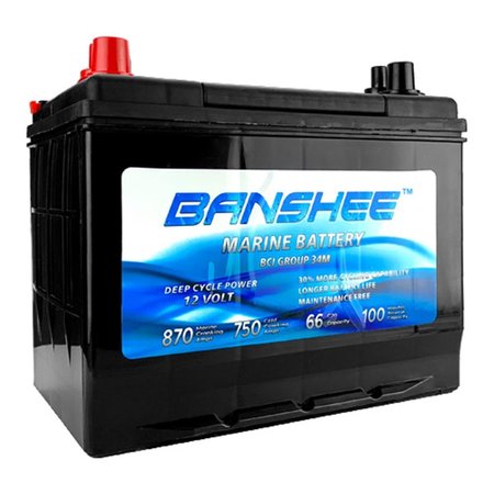 BANSHEE Banshee 34M-Banshee Deep Cycle Marine Battery for Replacement 34M; 8016-103 & SC34DM - Group Size 34 34M-Banshee